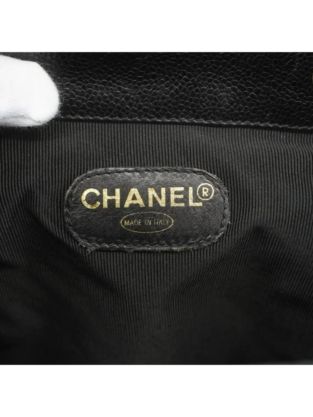 Chanel Backpack Triple Coco Caviar Leather Black Gold